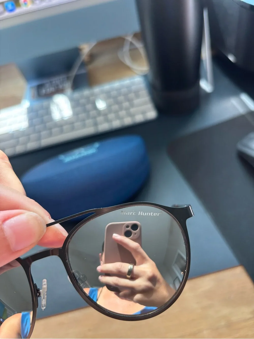 Marc Hunter Sunglasses - Black Frame with Chrome Lens